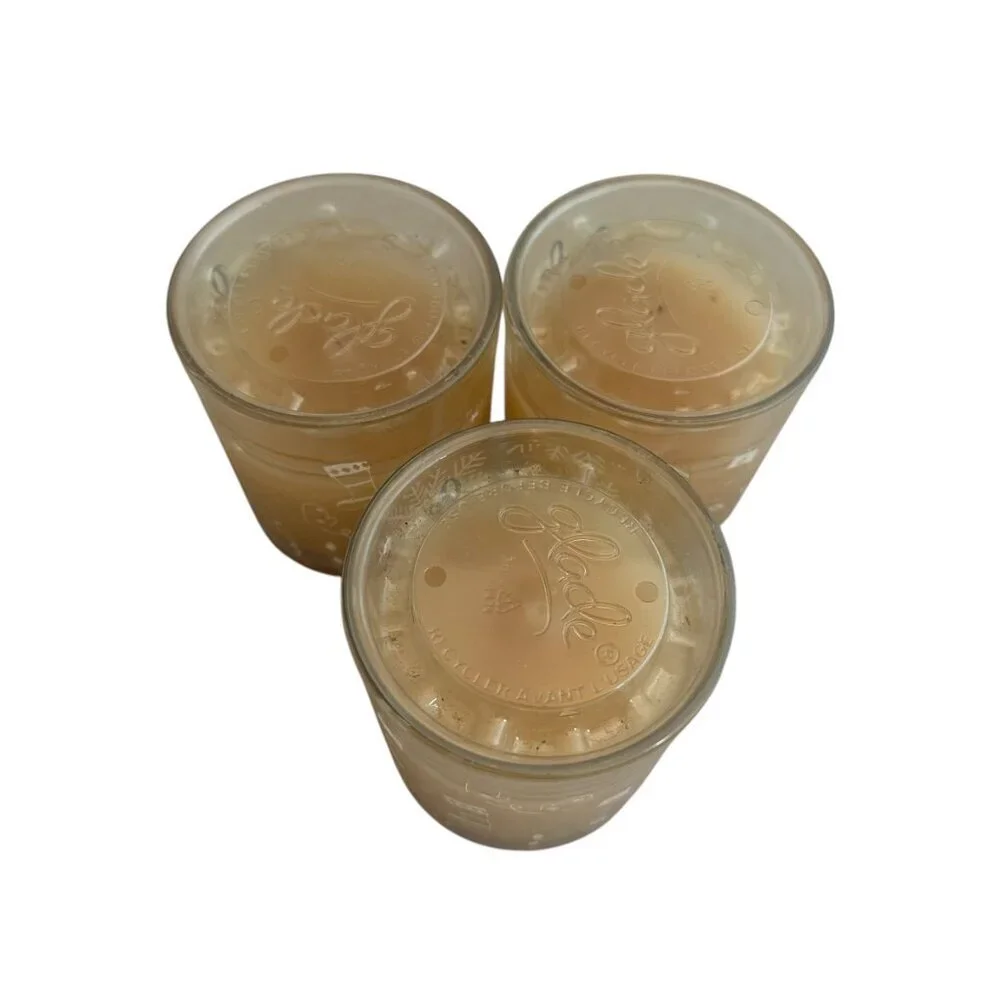 Glade THREE Limited Edition Collection French Vanilla Scent 4 Oz Glass Jars NEW